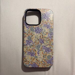 iPhone 14 Pro Max Floral Pattern Phone Case - Purple, Orange, Yellow